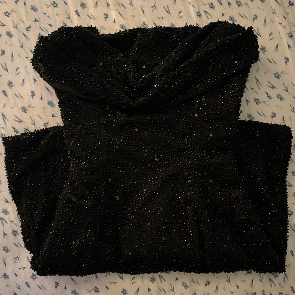 Oh Polly Black Beaded Gown